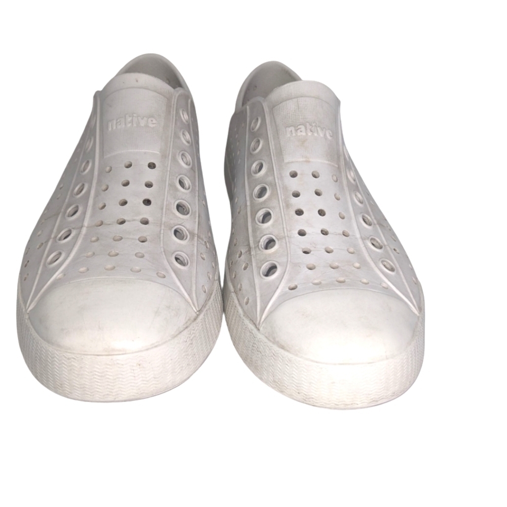 Native Light Grey White Perforated Slip-Ons Women's Size 8 Some Stains